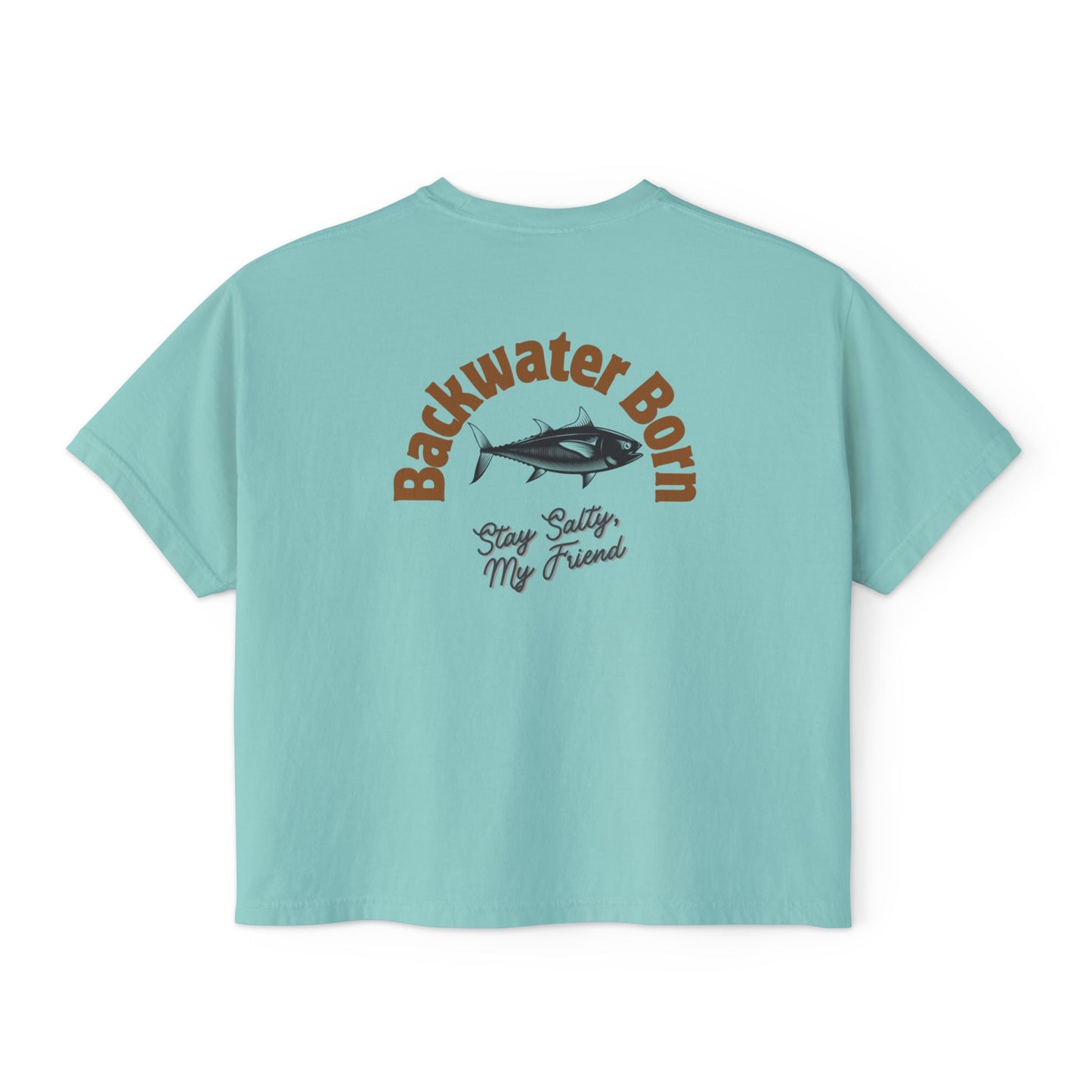 Women's Stay Salty Boxy Cut-off Tee