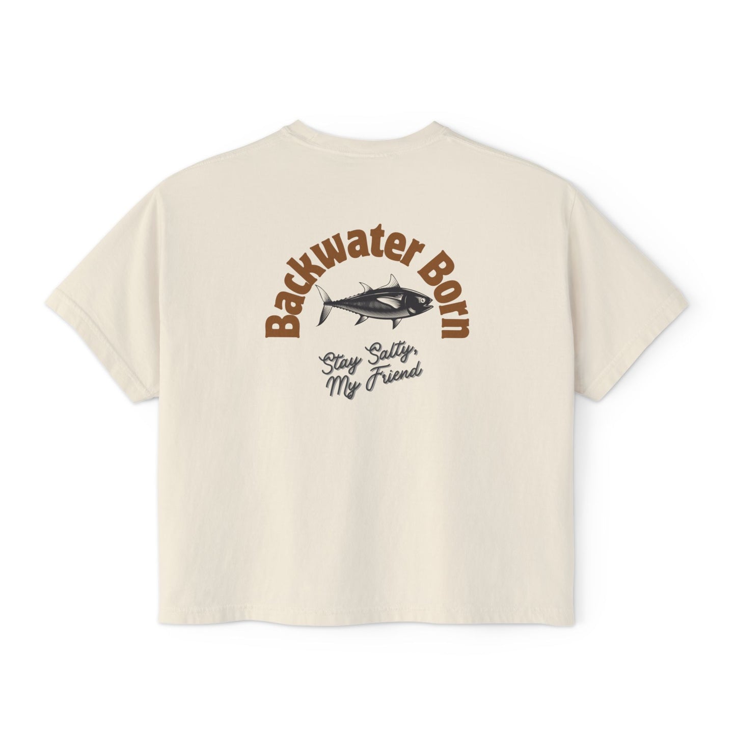 Women's Stay Salty Boxy Cut-off Tee