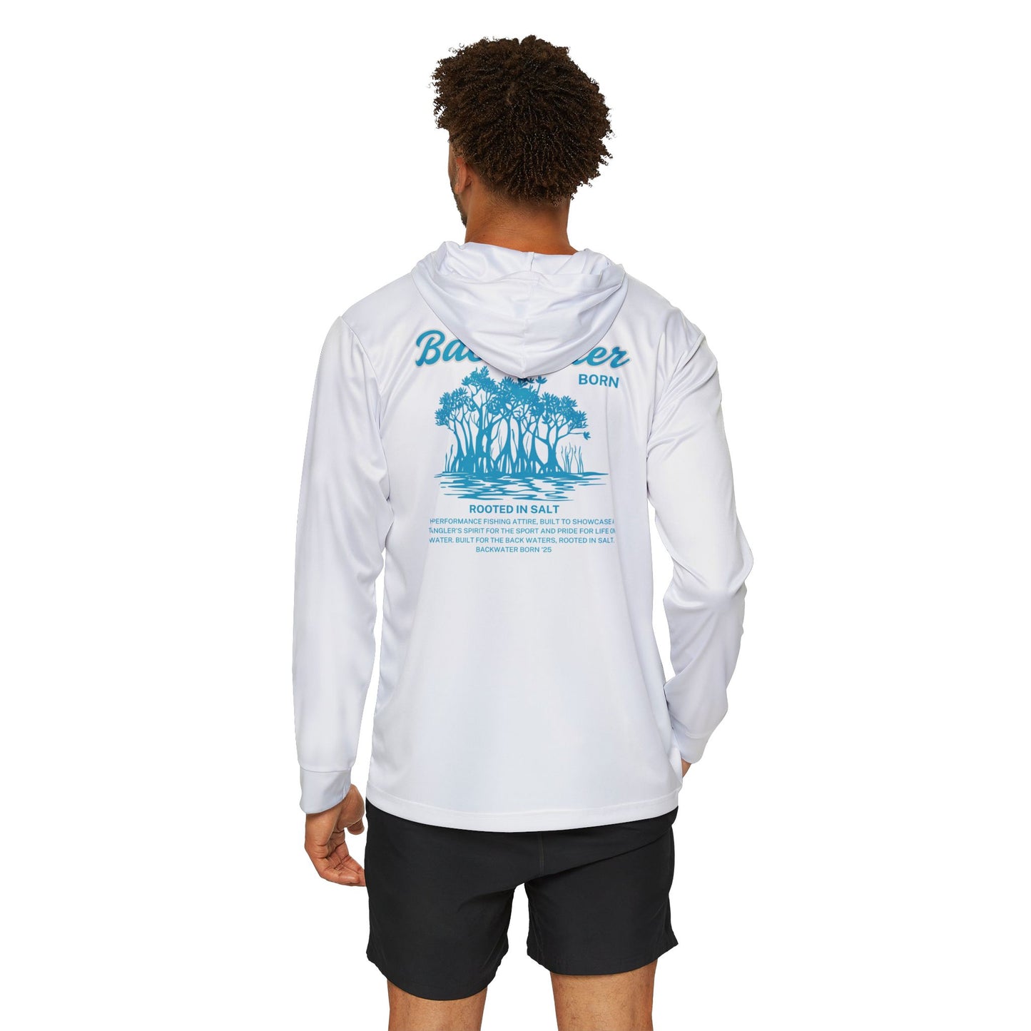 Mens Hooded UPF Shirt - Mangroves Rooted in Salt