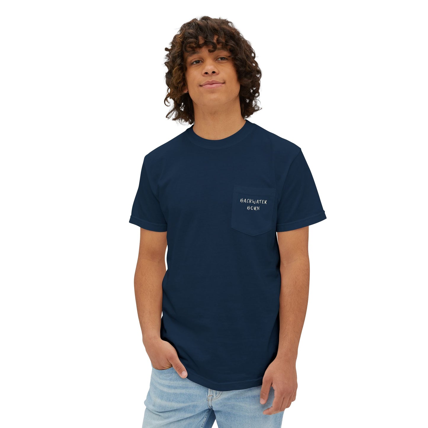Unisex Fishing Pocket T-Shirt - Born to Fish Tee