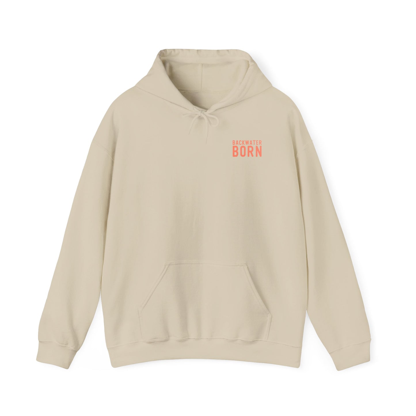 Unisex Hooded Sweatshirt - Orange BackwaterBorn