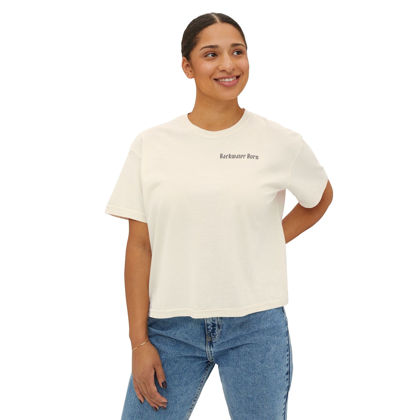 Women's Stay Salty Boxy Cut-off Tee