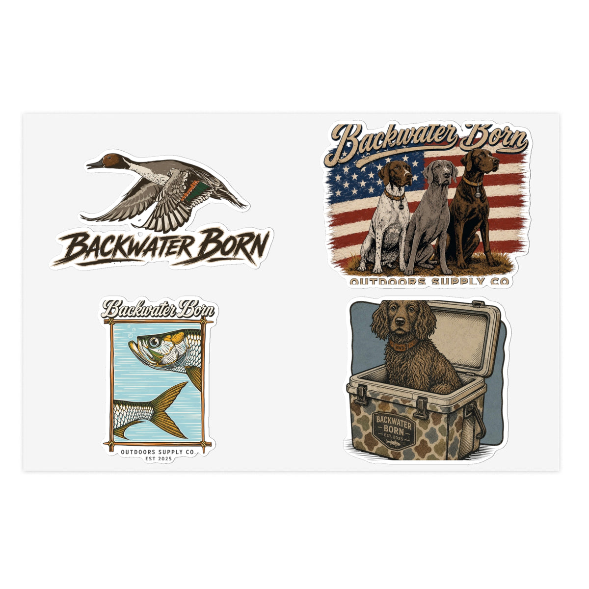 Backwater Born Outdoor Sticker Pack